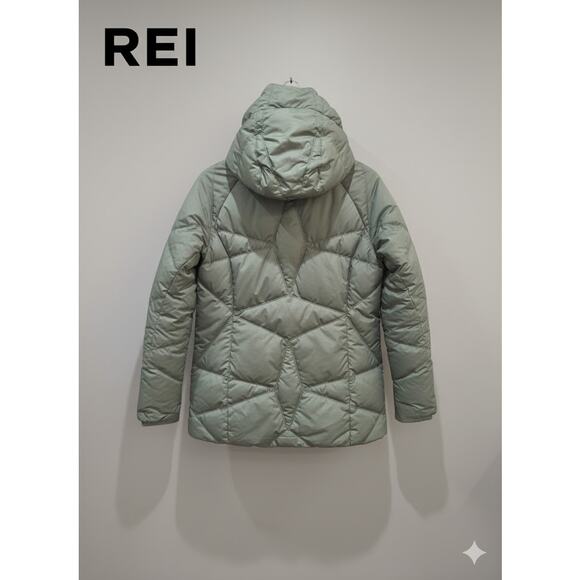 REI Women’s Silver-Gray Winter Hooded Down Puffer Pockets Jacket Coat Women XL - Picture 2 of 5